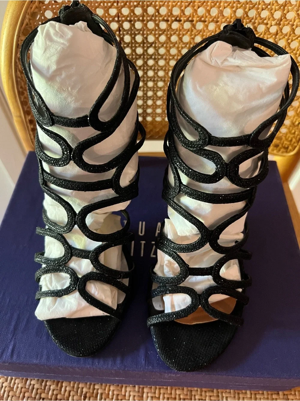 Stuart Weitzman Black Strappy High-Heel Sandals - Women